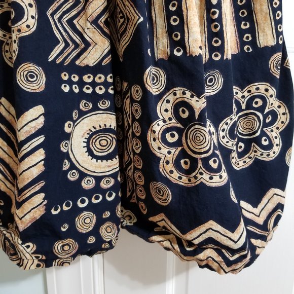 Passports Of Pier 1 Imports dress Small Aztec tribal print midi boho VINTAGE - Picture 6 of 11